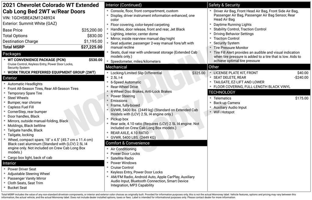Used 2021 White Chevrolet Work Truck image 2