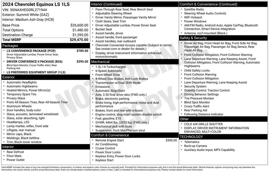 Used 2024 White Chevrolet LS image 3