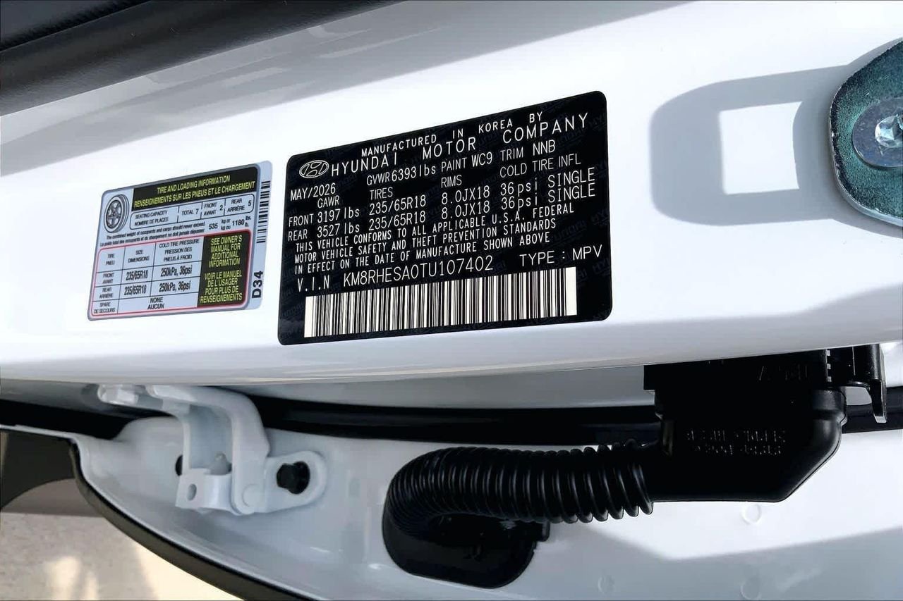 New 2026 Creamy White Pearl Hyundai SEL Premium 7P image 19