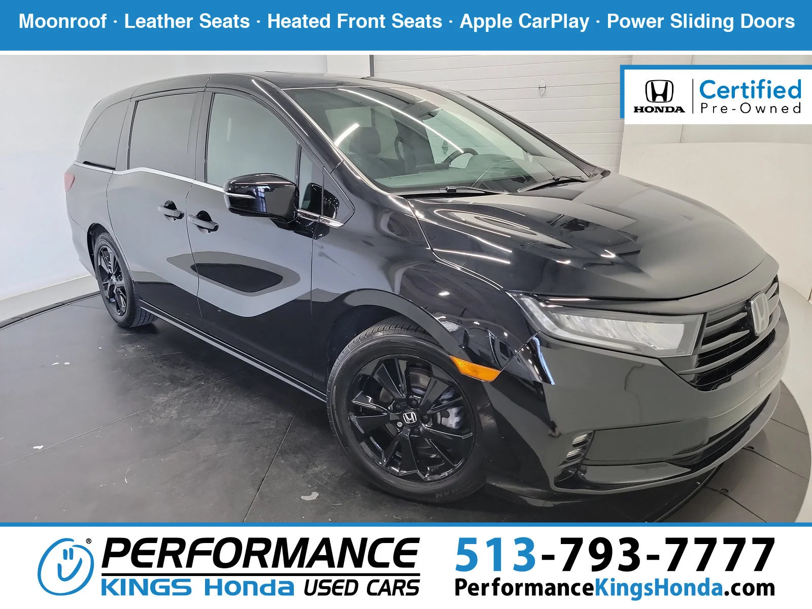 Certified Used 2024 Crystal Black Pearl Honda Sport image 1