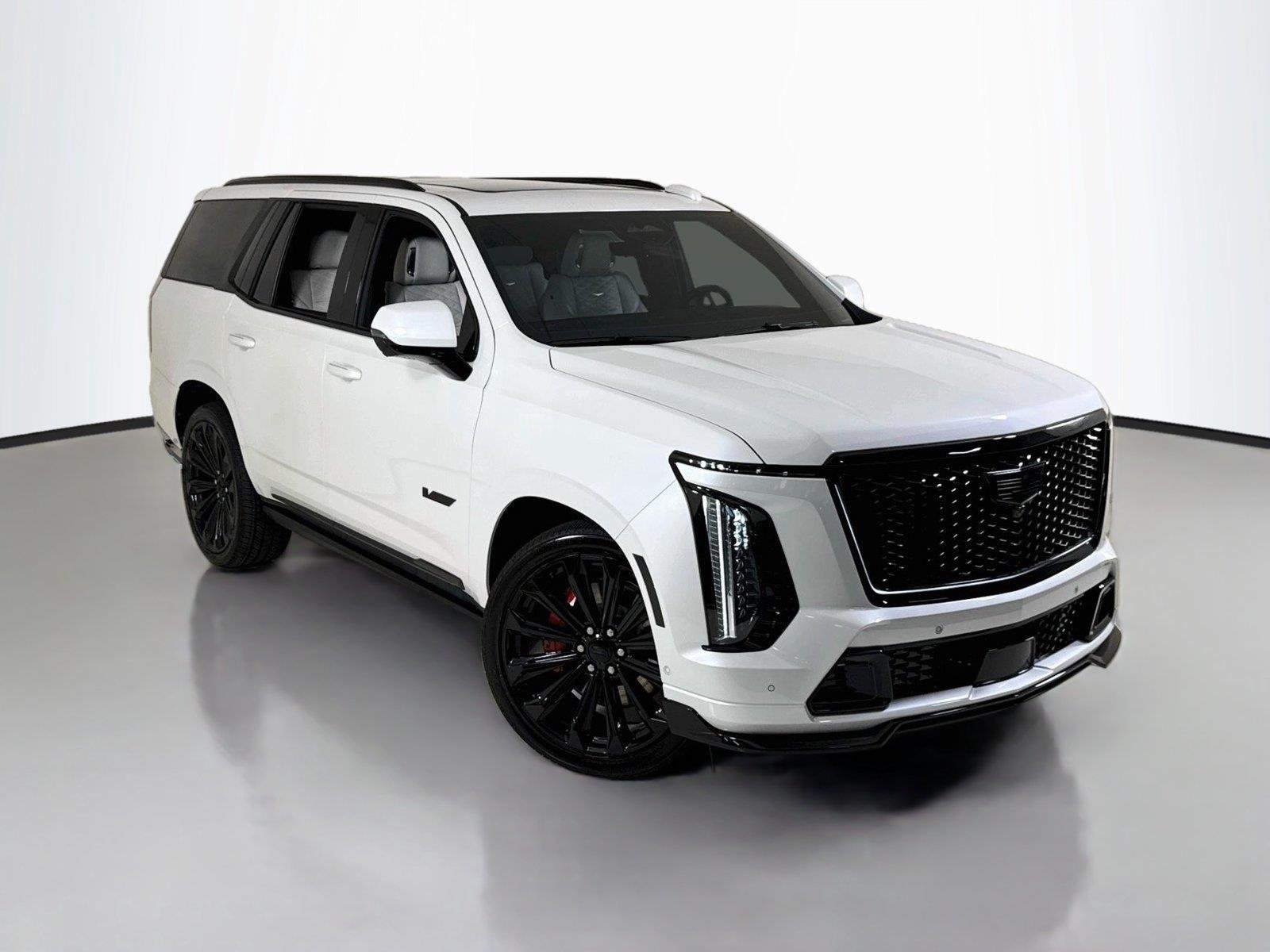 Used 2025 Crystal White Tricoat Cadillac AWD V-Series | Only 8K Miles | Carbon Trim | Rear Entertainment image 48