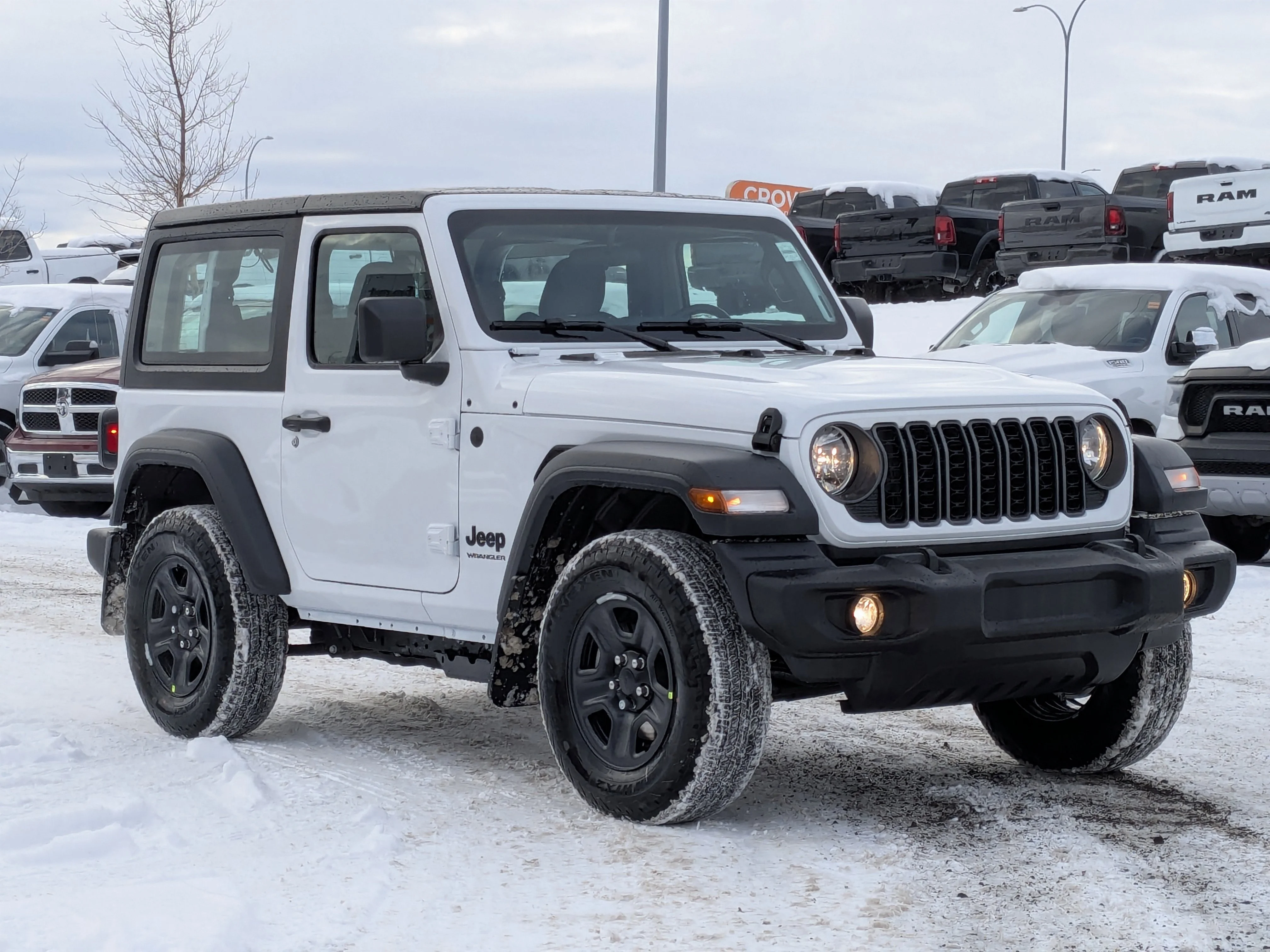New 2026 White Jeep Sport - - Black Freedom Top - Customer Preferred Pkg 22B - 8-Speed Auto & More image 2