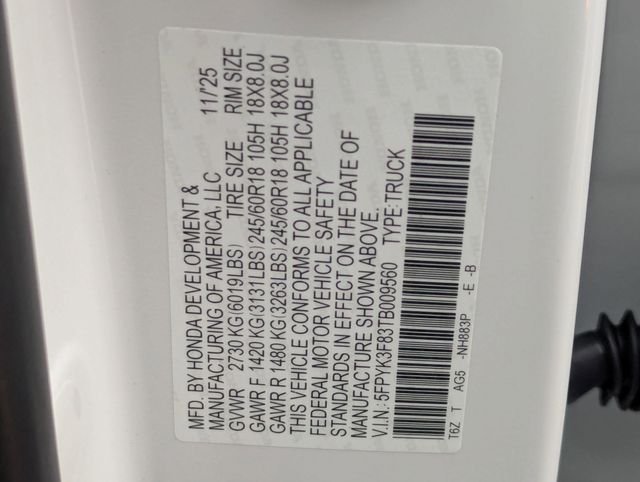 New 2026 Platinum White Pearl Honda Black Edition image 24