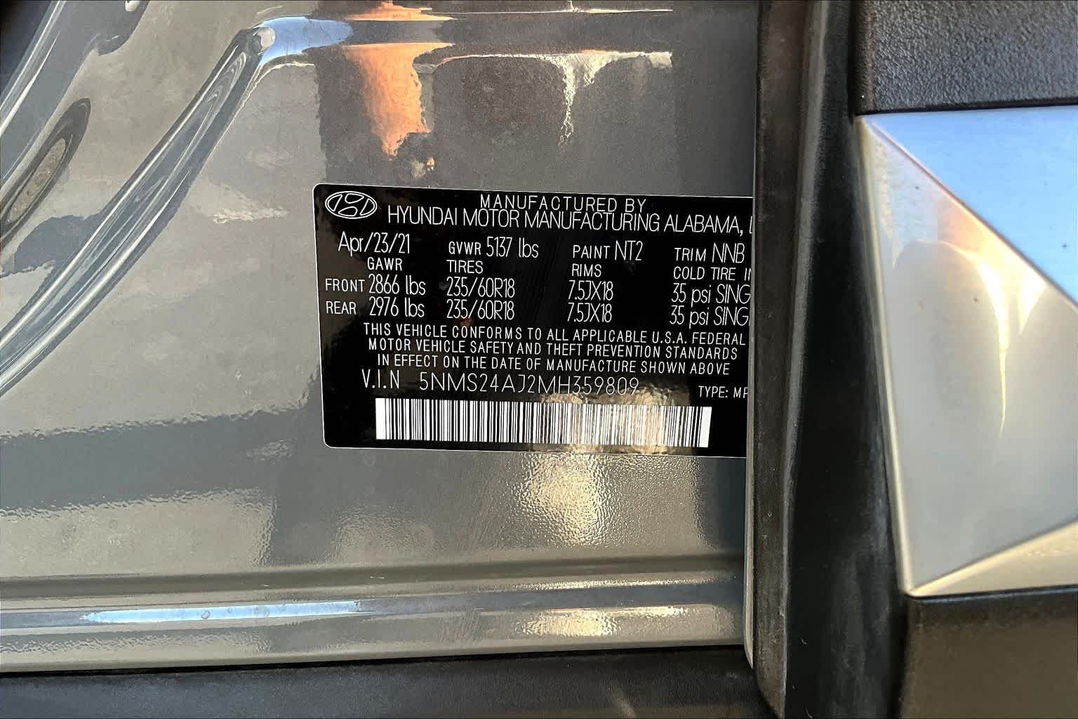 Used 2021 Hampton Gray Hyundai SEL image 36