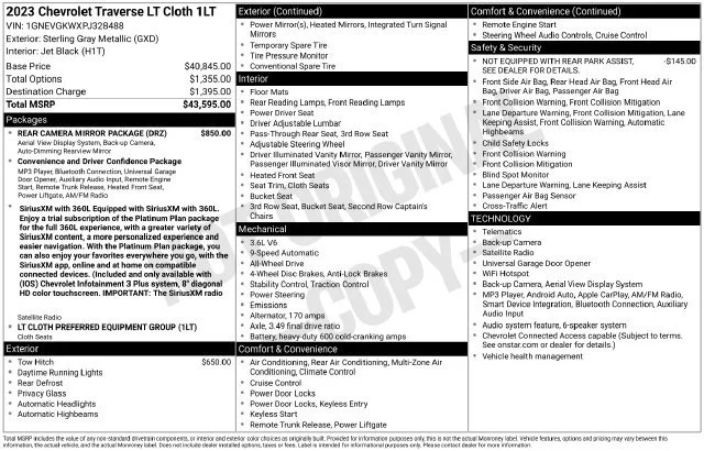 Used 2023 STERLING GRAY METALLIC Chevrolet LT Cloth image 5