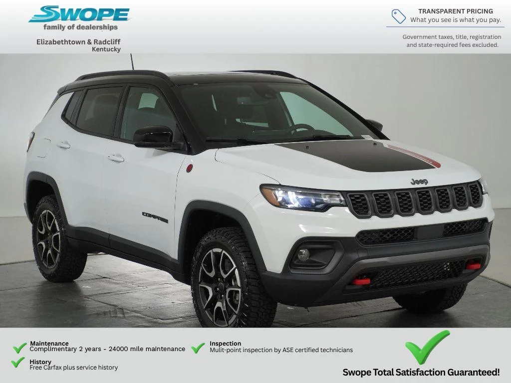 New 2026 Bright White Clear-Coat Exterior Paint Jeep Trailhawk image 1