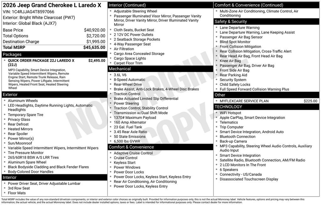 New 2026 Bright White Clear-Coat Exterior Paint Jeep Laredo image 5