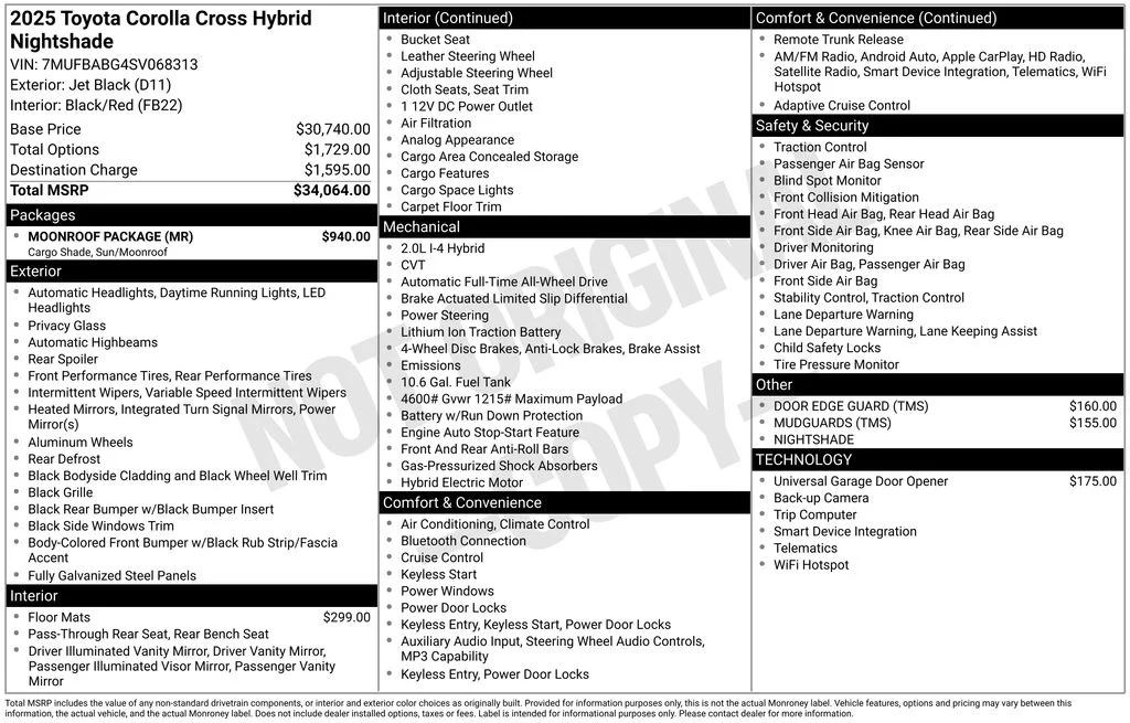Used 2025 Black Toyota Hybrid Nightshade image 33