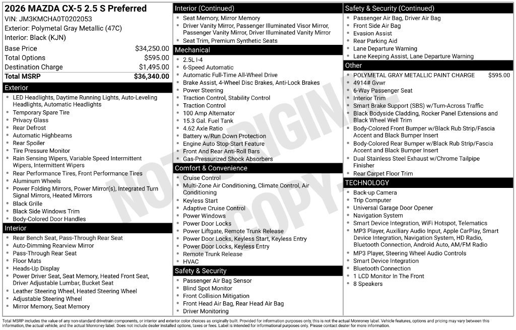 New 2026 Polymetal Gray Metallic Mazda 2.5 S Preferred AWD image 3