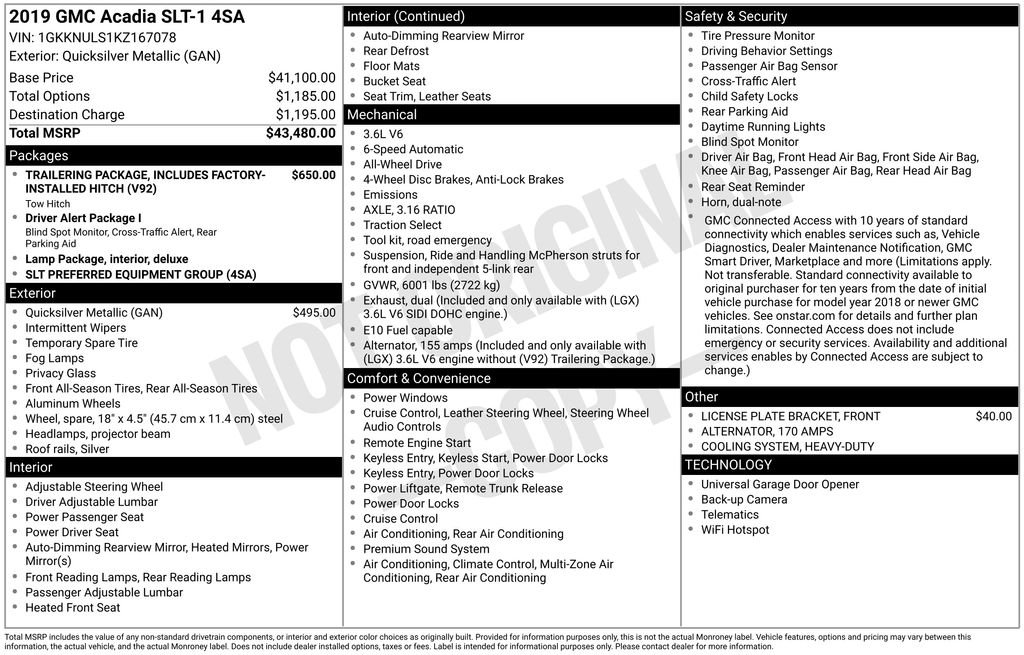 Used 2019 Silver GMC SLT-1 image 10