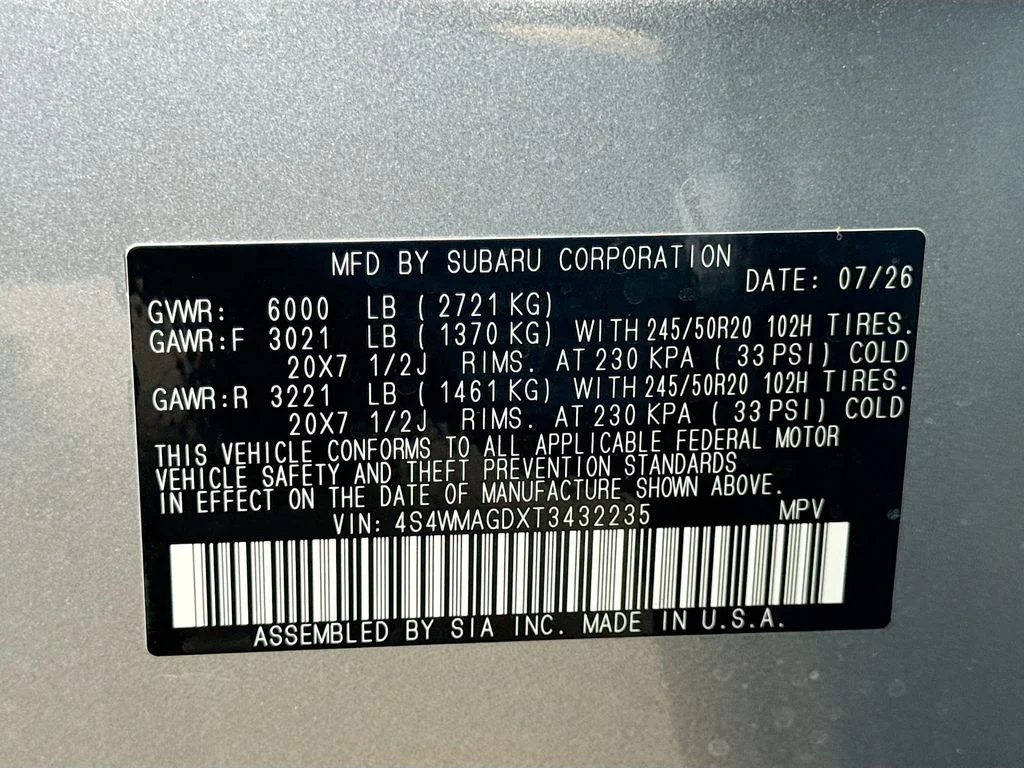 New 2026 ICE SILVER METALLIC Subaru Limited 7-Passenger image 44