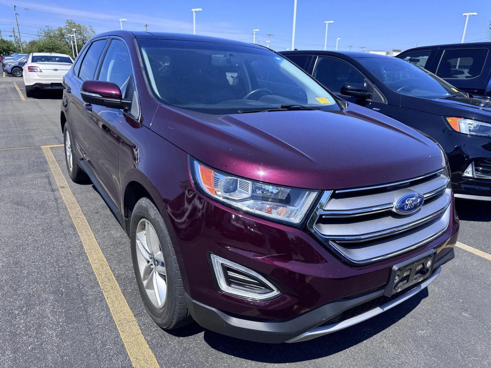 Used 2017 Burgundy Velvet Metallic Tinted Clearcoat Ford SEL image 3