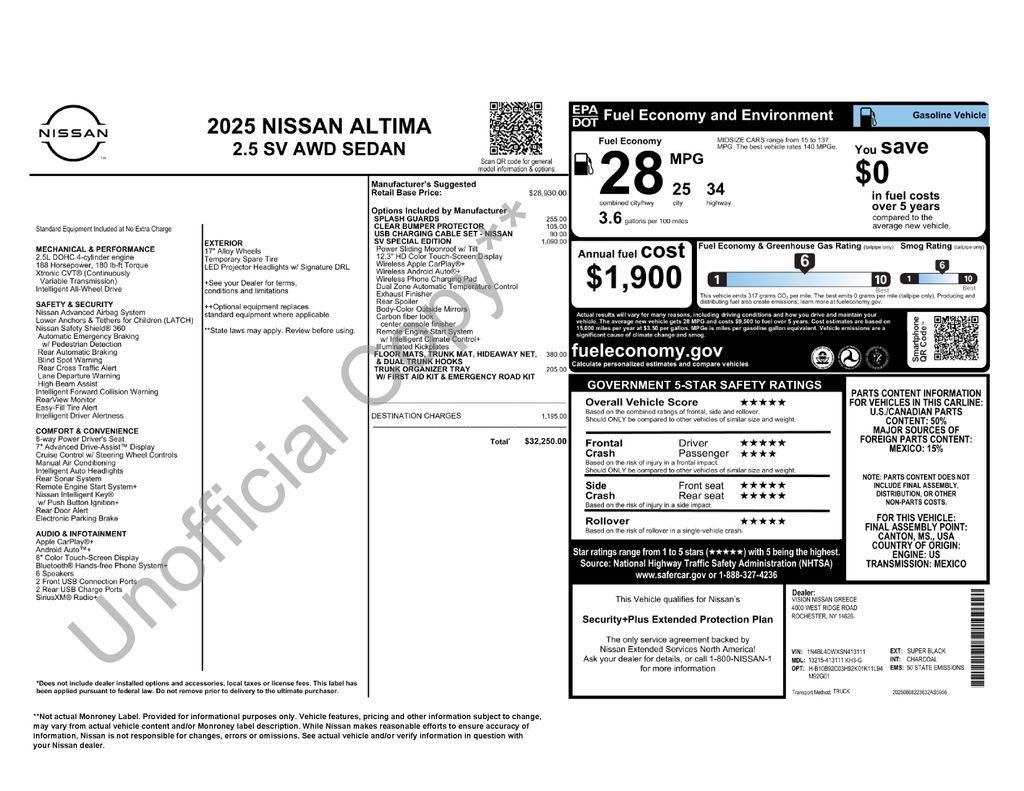 Used 2025 Black Nissan 2.5 SV image 33
