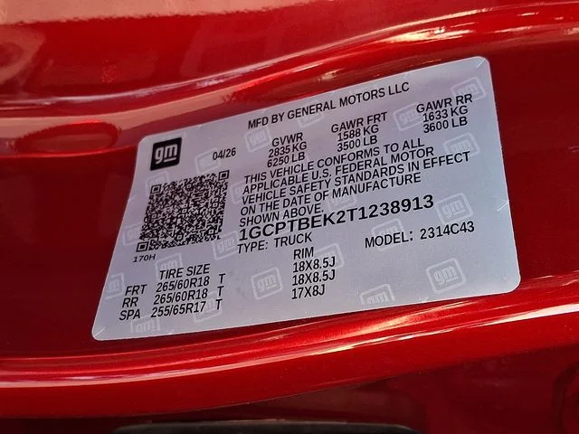 New 2026 Red Chevrolet Work Truck image 21