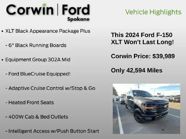 Used 2024 Agate Black Metallic Ford XLT image 12