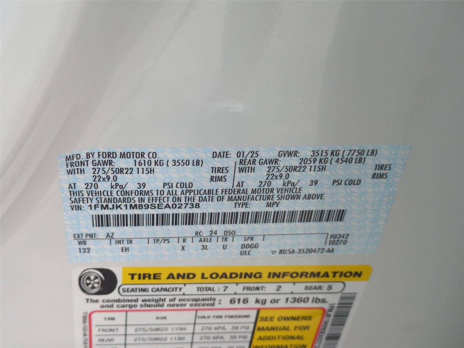 Used 2025 Star White Metallic Tri-Coat Ford Platinum image 44