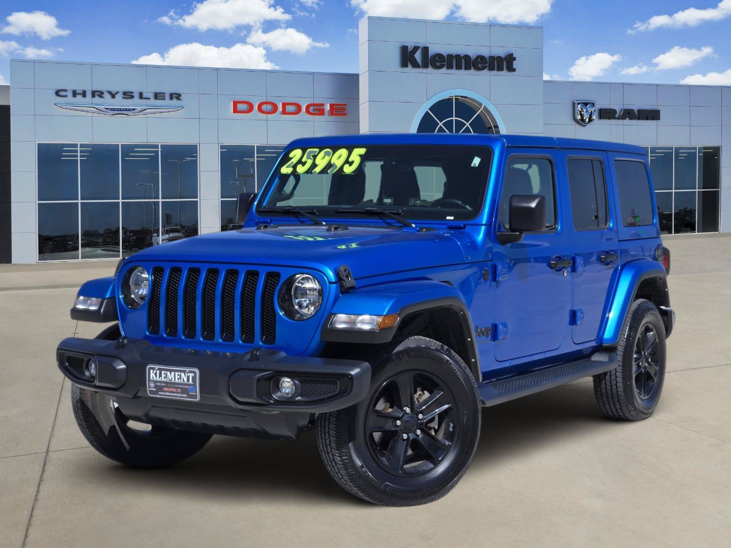 Used 2021 Hydro Blue Pearlcoat Jeep Unlimited Sahara Altitude image 1
