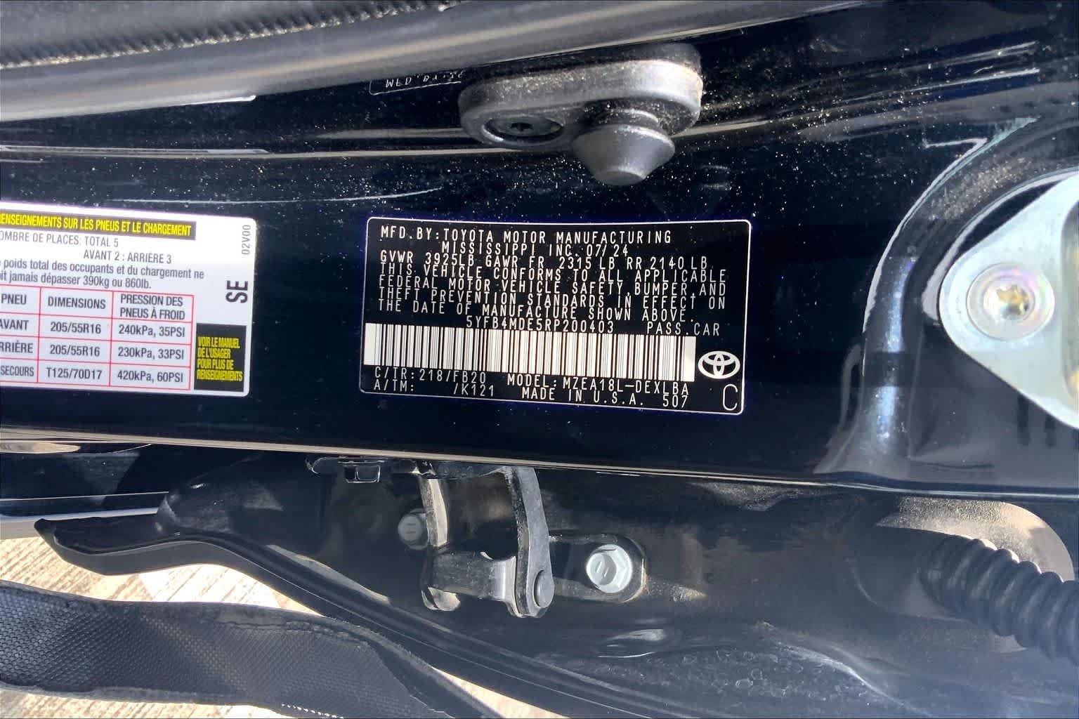 Used 2024 Midnight Black Metallic Toyota LE image 31