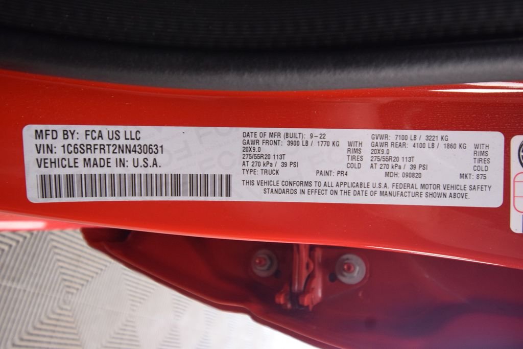 Used 2022 Flame Red Clearcoat RAM Laramie image 29