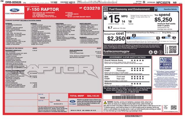 Used 2022 White Ford Raptor image 45
