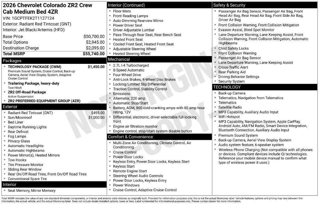 Used 2026 Red Chevrolet ZR2 image 23