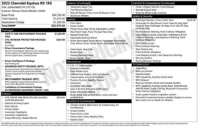 Used 2023 MOSAIC BLACK METALLIC Chevrolet RS image 31