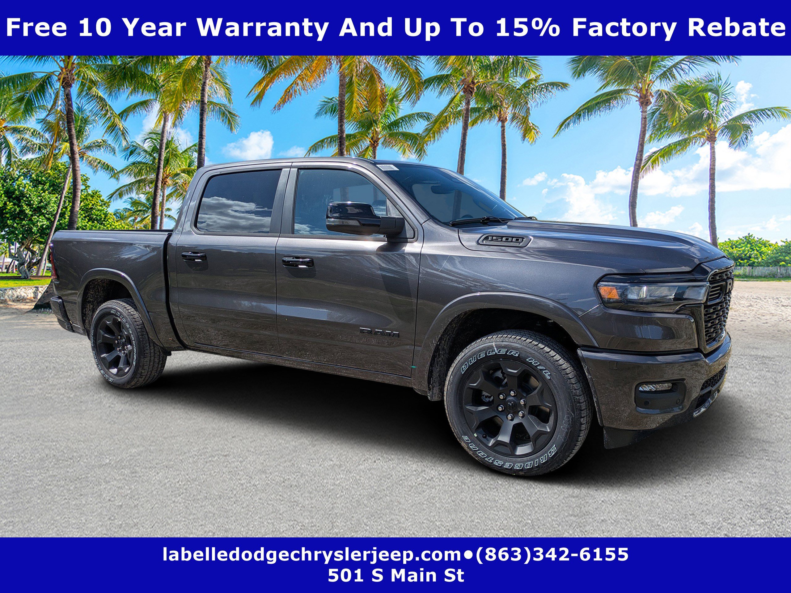 New 2026 Granite Crystal Metallic Clear-Coat Exterior Paint RAM Big Horn image 1