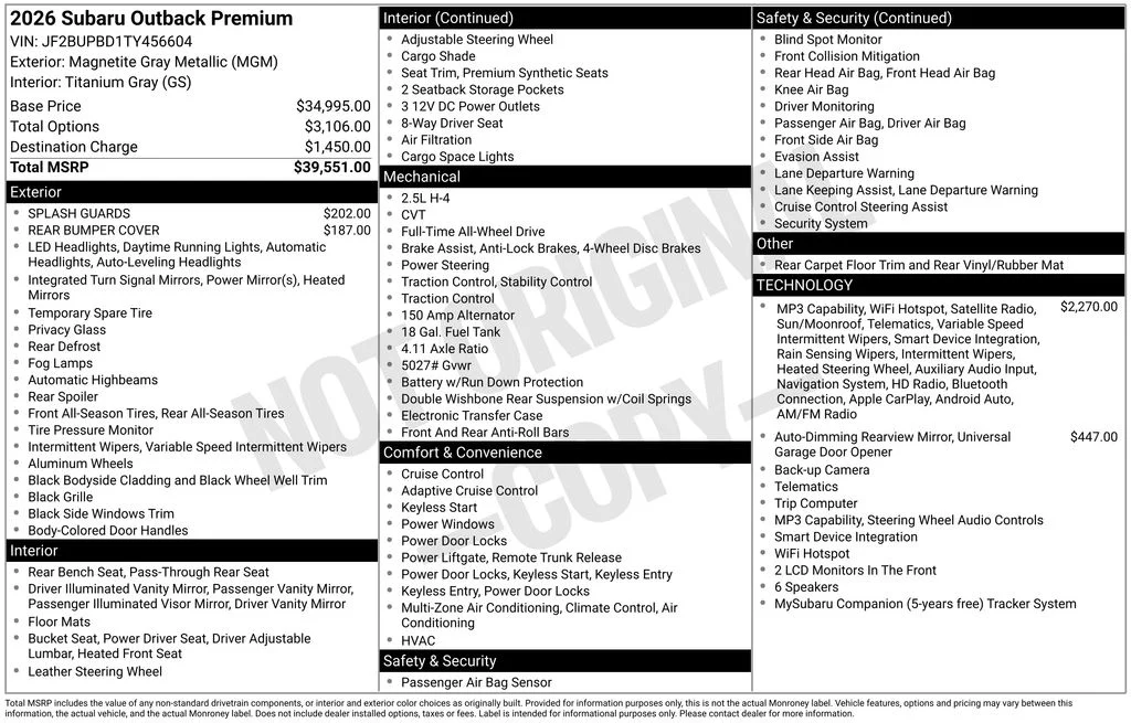 Used 2026 Gray Subaru Premium image 7