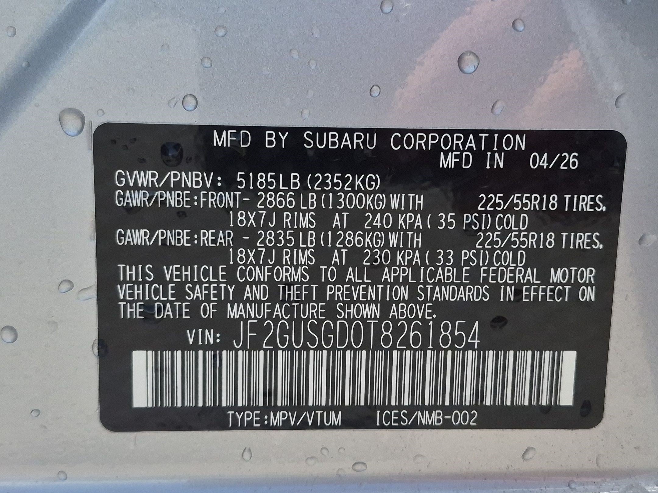 New 2026 ICE SILVER METALLIC Subaru Sport Hybrid image 17