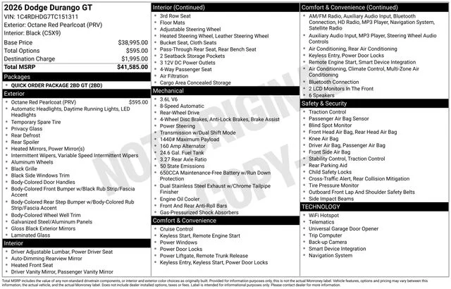 New 2026 Octane Red Pearl-Coat Exterior Paint Dodge GT image 28