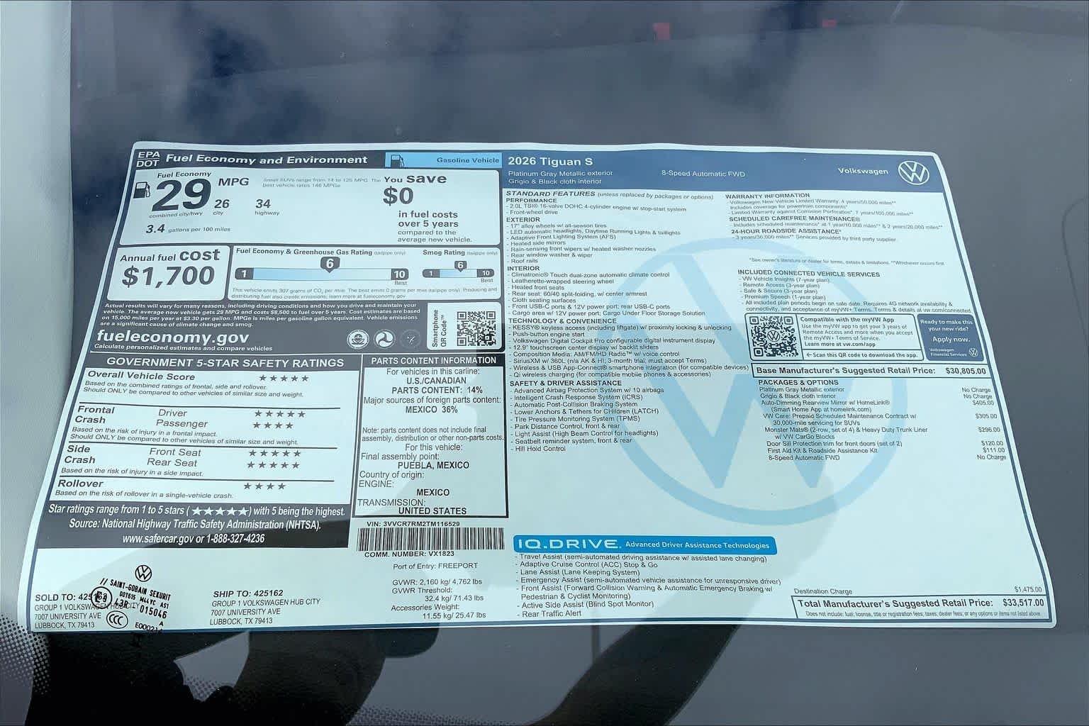 New 2026 Platinum Gray Metallic Volkswagen S image 22