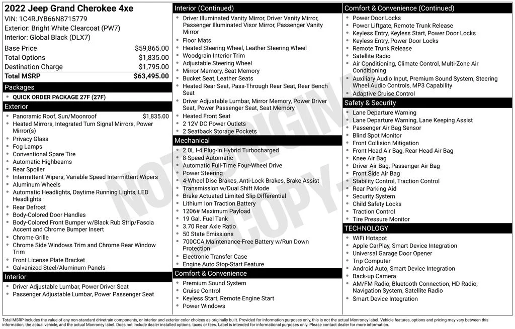 Used 2022 White Jeep 4xe image 17