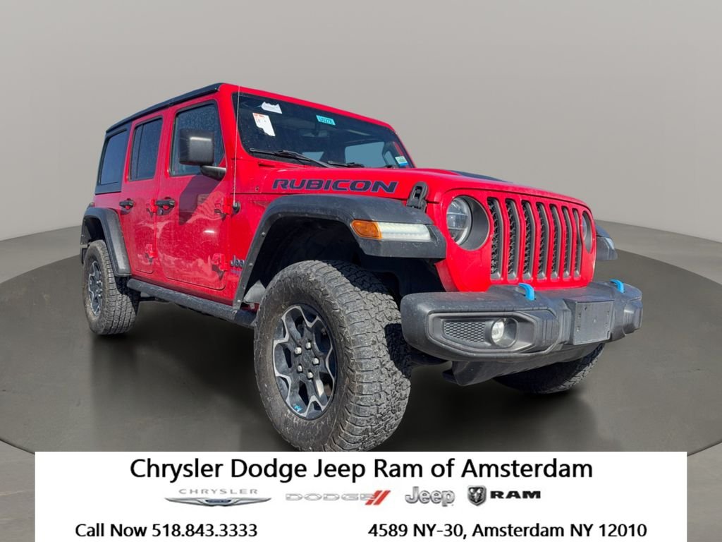 Used 2022 Jeep Wrangler Unlimited Rubicon 4XE with VIN 1C4JJXR67NW170149 for sale in Amsterdam, NY