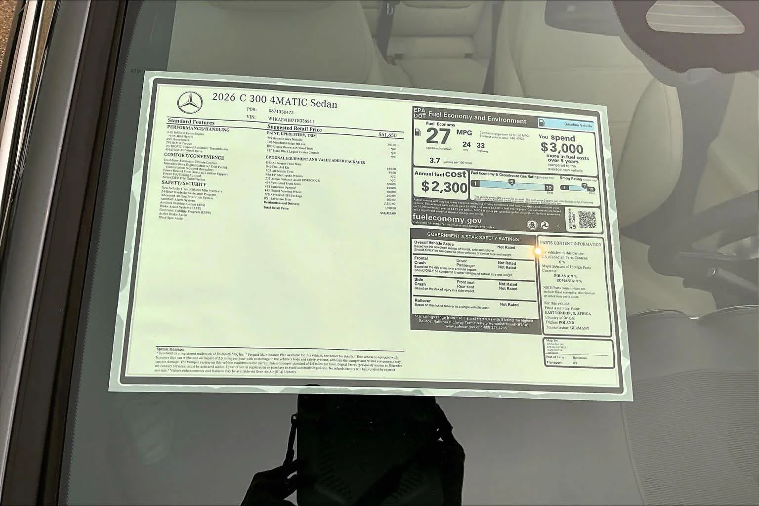 New 2026 Selenite Grey Metallic Mercedes-Benz C 300 image 19