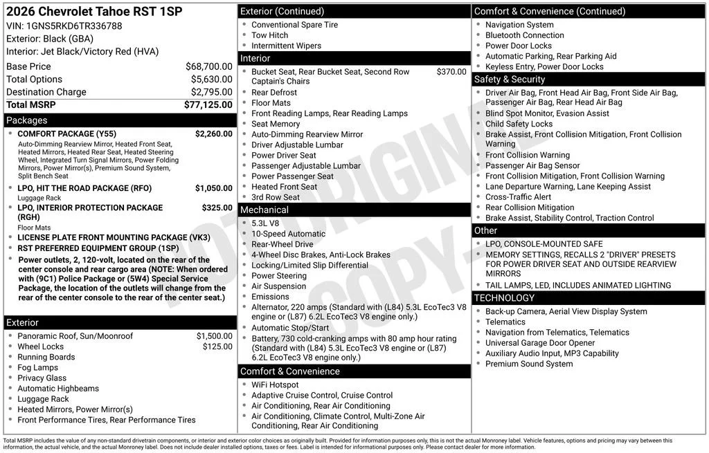New 2026 Black Chevrolet RST image 8