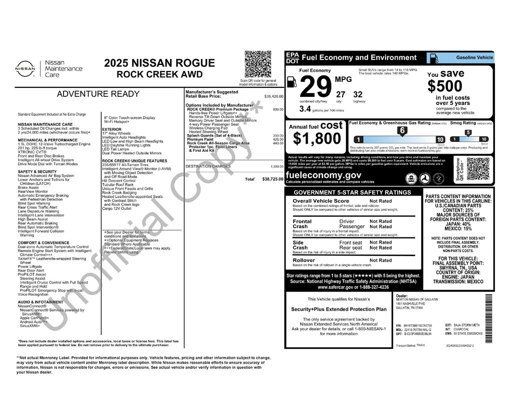 Certified Used 2025 Baja Storm Metallic Nissan Rock Creek image 63