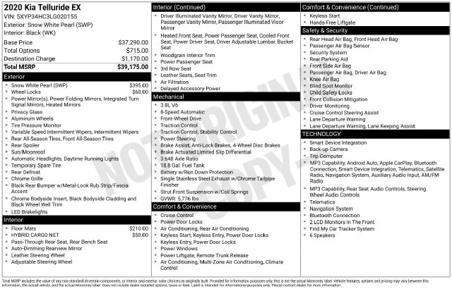 Used 2020 White Kia EX image 35