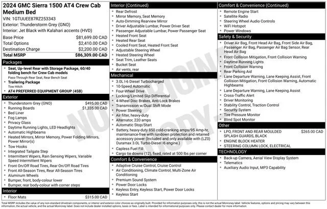 Used 2024 Thunderstorm Gray GMC AT4 image 35