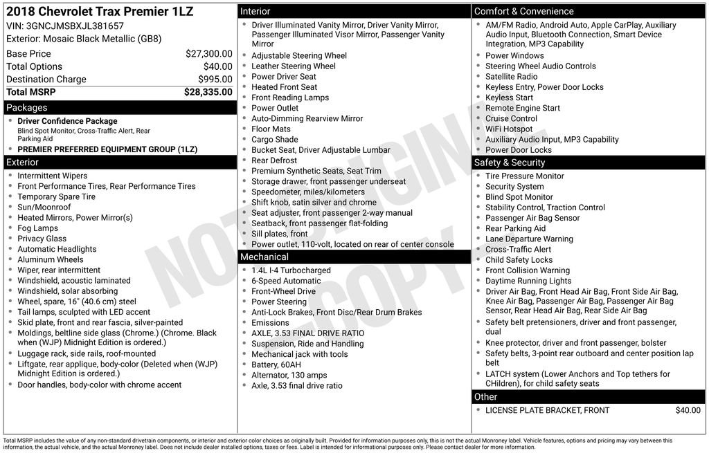 Used 2018 Black Chevrolet Premier image 2