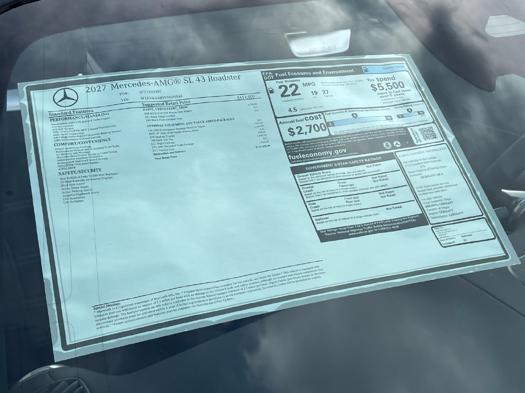 New 2027 Monza Grey Magno Mercedes-Benz AMG® SL 43 Roadster image 64