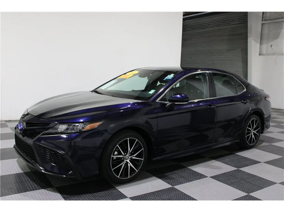 Used 2021 Blue Toyota SE Sedan 4D image 7