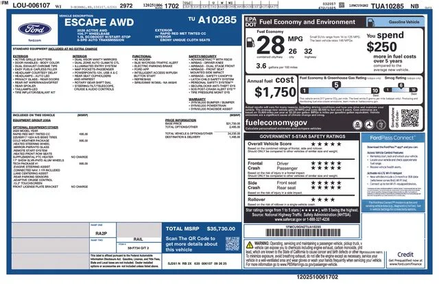 New 2026 Rapid Red Metallic Tinted Clearcoat Ford Active® image 42