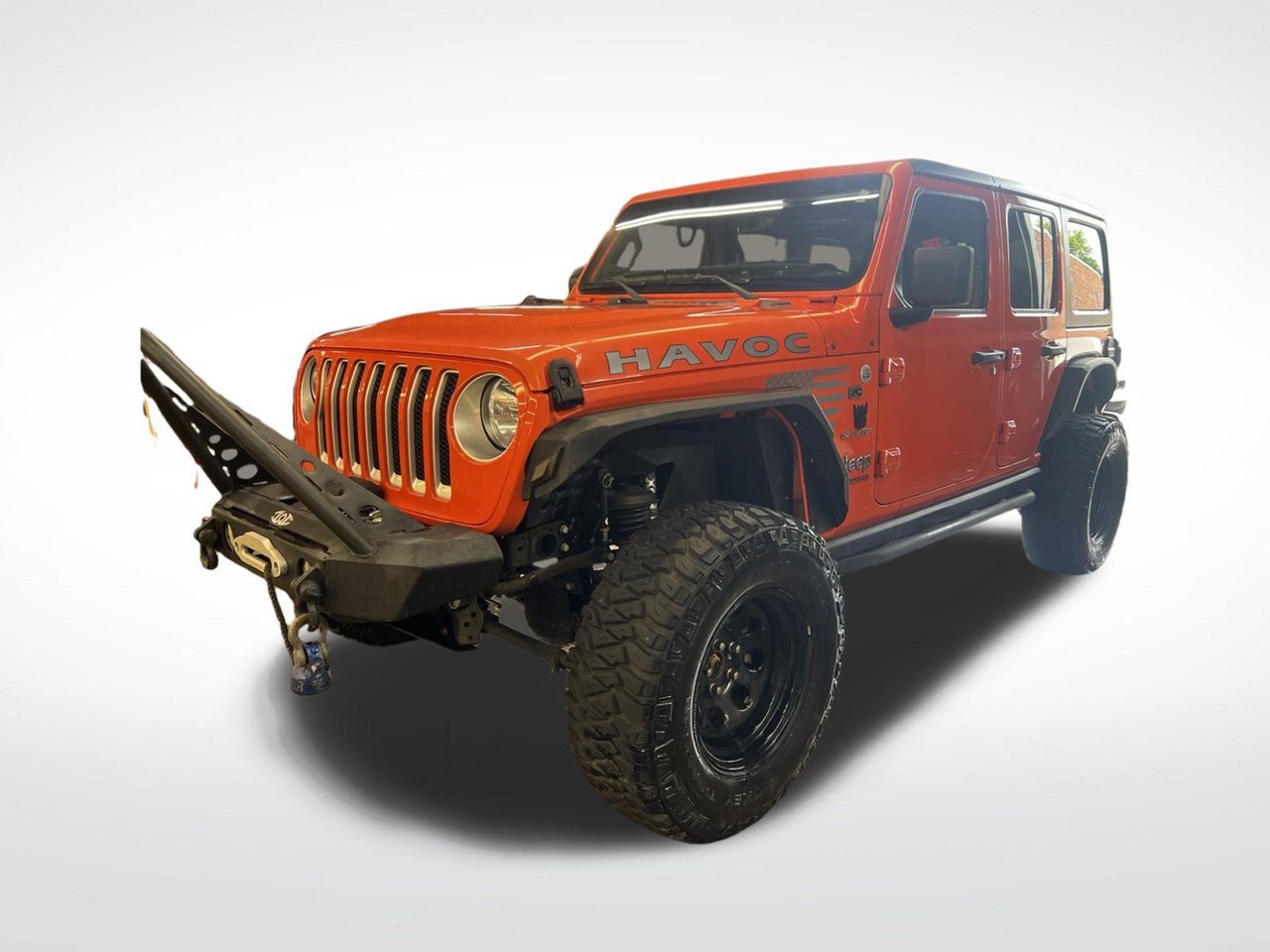 Used 2020 Orange Jeep Unlimited Sahara image 2