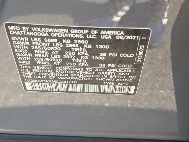 Certified Used 2021 Gray Volkswagen 2.0T SEL image 36