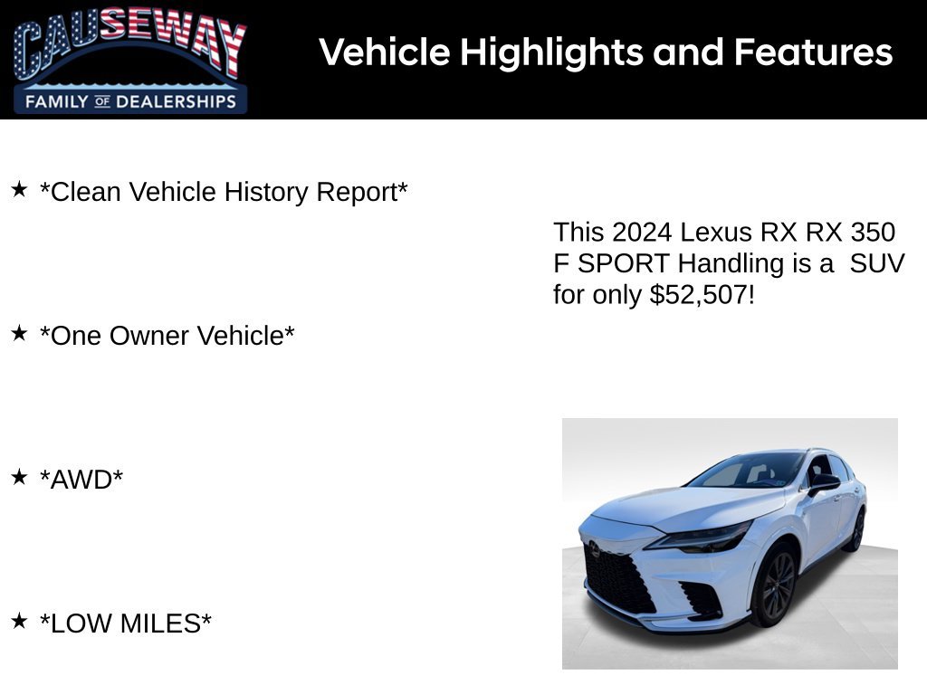 Used 2024 Ultra White Lexus 350 F Sport Handling image 2
