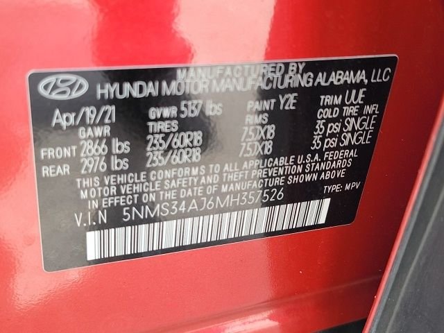 Used 2021 Red Hyundai SEL image 5