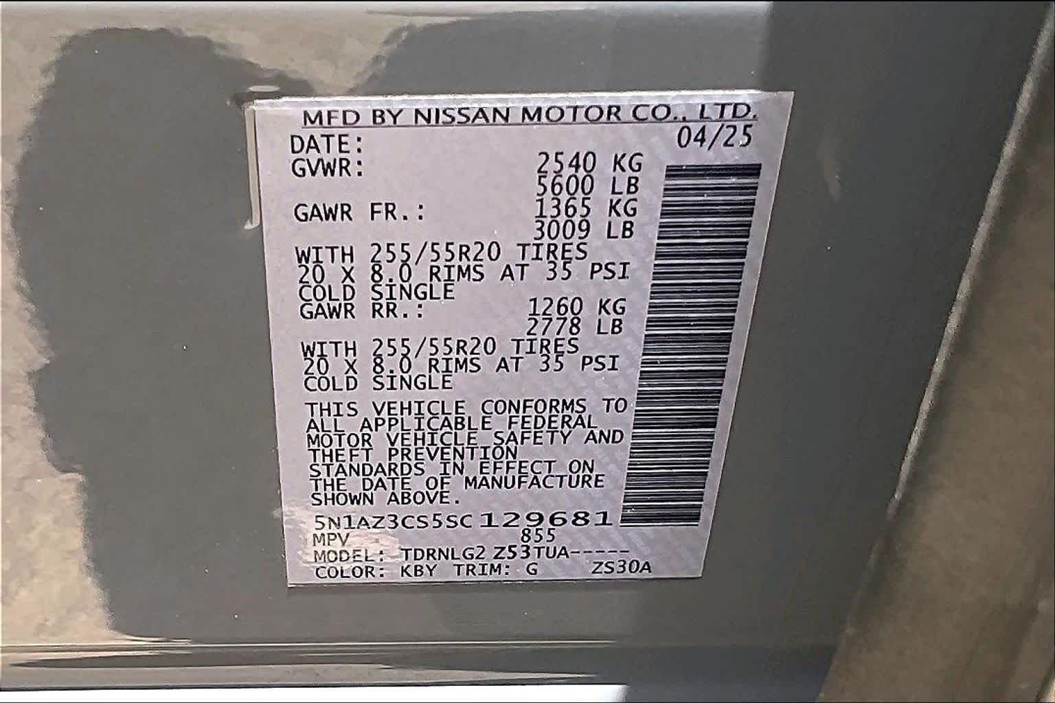 Used 2025 Boulder Gray Pearl/Super Black Nissan SL image 34