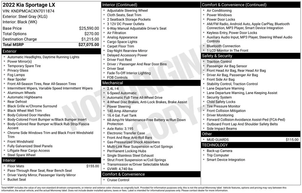 Used 2022 Gray Kia LX image 17