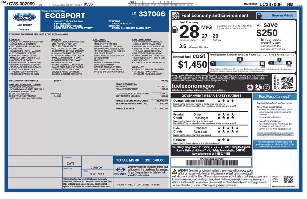Used 2020 Shadow Black Ford SE image 29