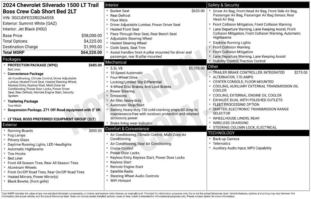 Used 2024 White Chevrolet LT Trail Boss image 34